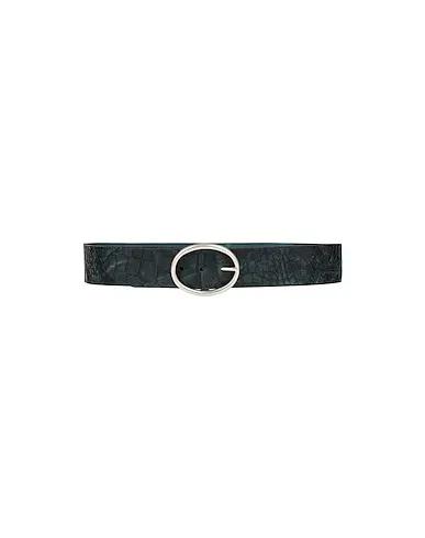 Dark green Leather High-waist belt