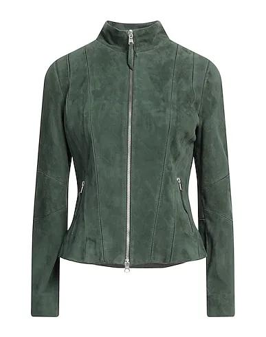 Dark green Leather Jacket