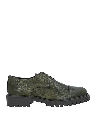 Dark green Leather Laced shoes