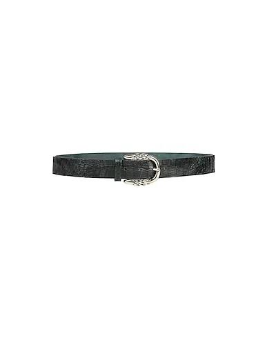 Dark green Leather Regular belt