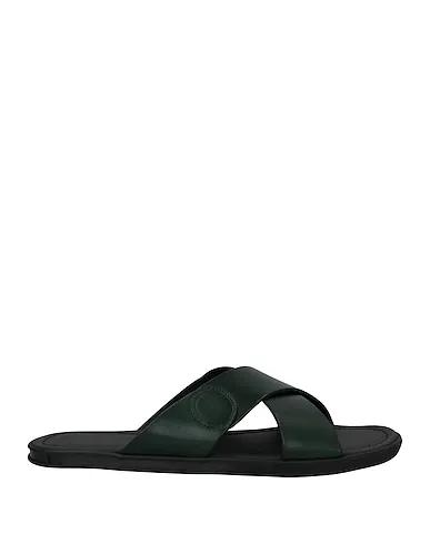 Dark green Leather Sandals