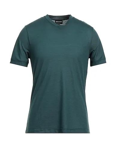 Dark green Piqué Basic T-shirt