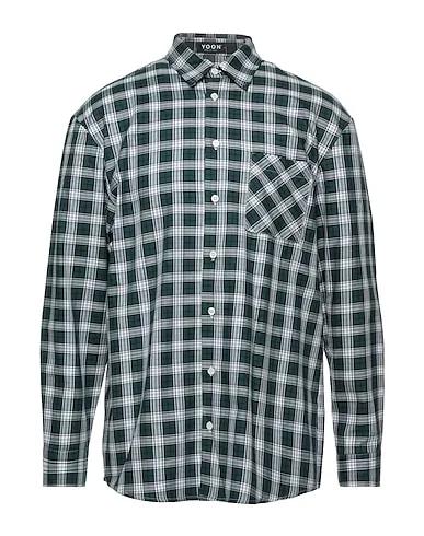 Dark green Plain weave Checked shirt