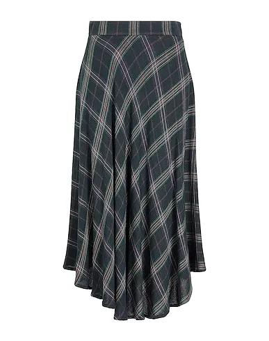 Dark green Plain weave Midi skirt