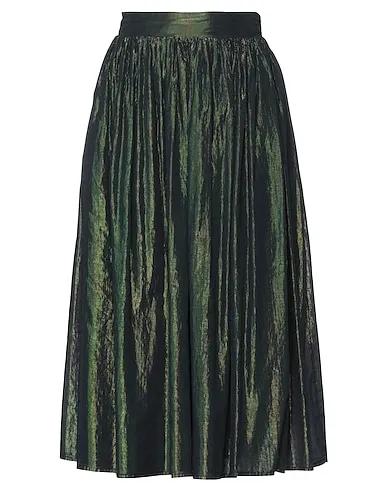 Dark green Plain weave Midi skirt