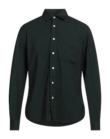 Dark green Plain weave Solid color shirt