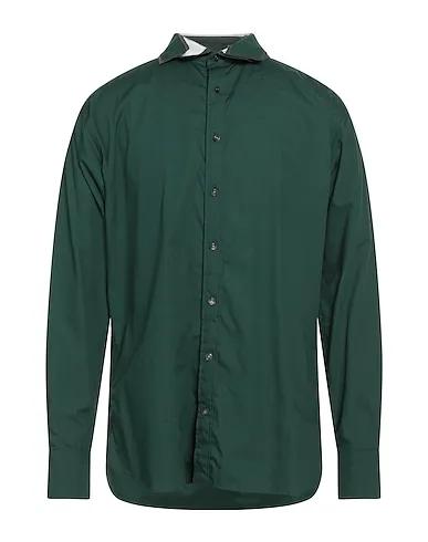 Dark green Plain weave Solid color shirt