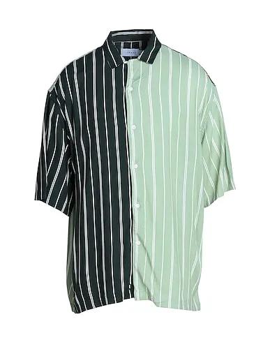 Dark green Plain weave Striped shirt