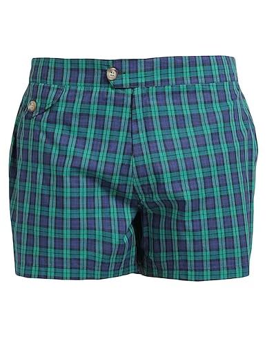 Dark green Plain weave Swim shorts