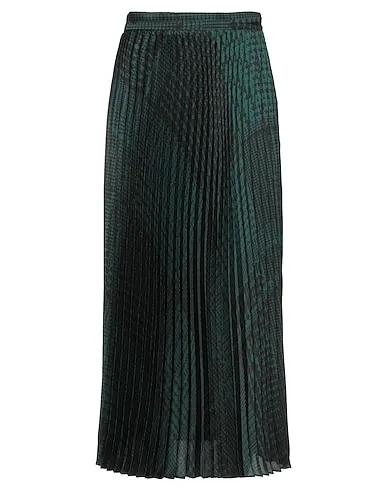 Dark green Satin Maxi Skirts