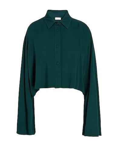 Dark green Solid color shirts & blouses VISCOSE TRUMPET SLEEVE SHIRT

