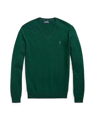 Dark green Sweater SLIM FIT WASHABLE WOOL V-NECK SWEATER
