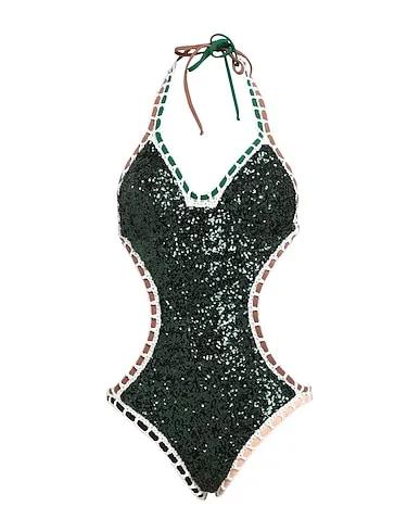 Dark green Synthetic fabric One-piece swimsuits