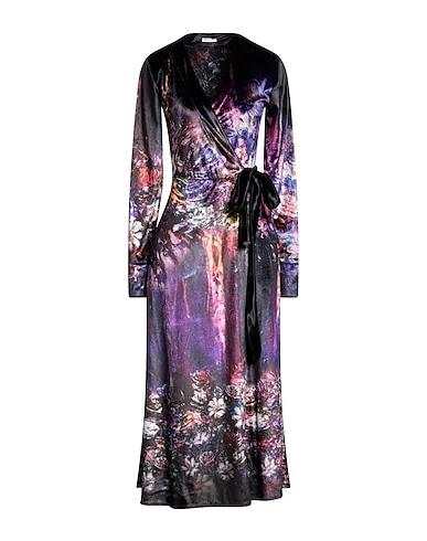 Dark purple Chenille Midi dress