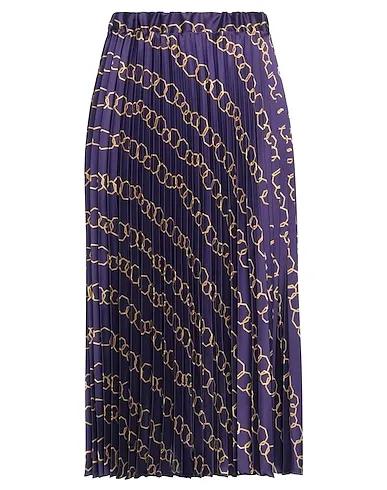 Dark purple Cotton twill Midi skirt