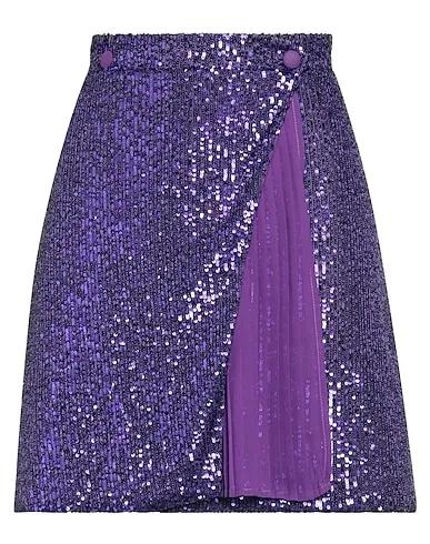 Dark purple Crêpe Mini skirt