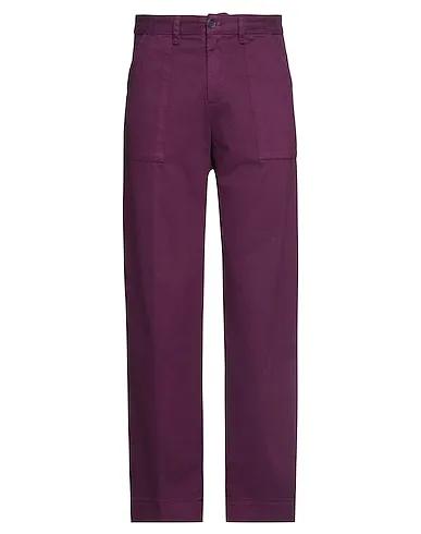 Dark purple Gabardine Casual pants