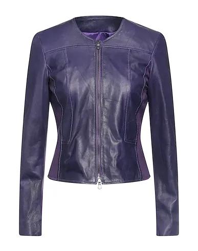 Dark purple Jersey Biker jacket