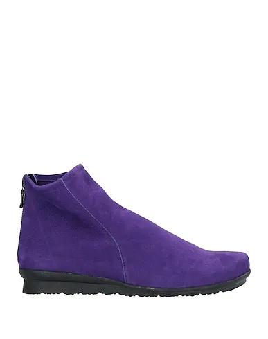 Dark purple Leather Ankle boot