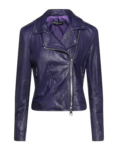Dark purple Leather Biker jacket