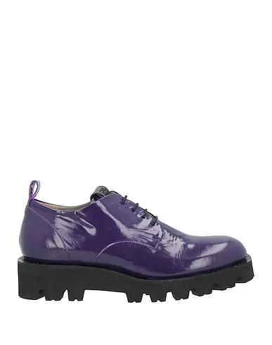 Dark purple Leather Laced shoes