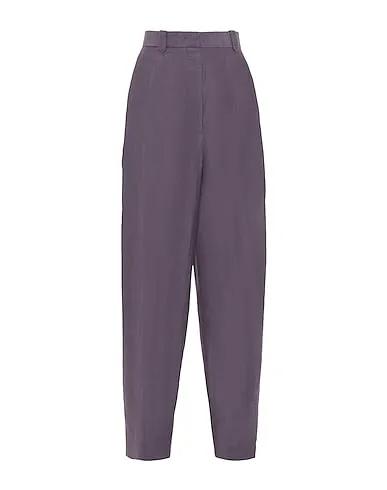 Dark purple Plain weave Casual pants