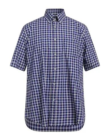 Dark purple Plain weave Checked shirt