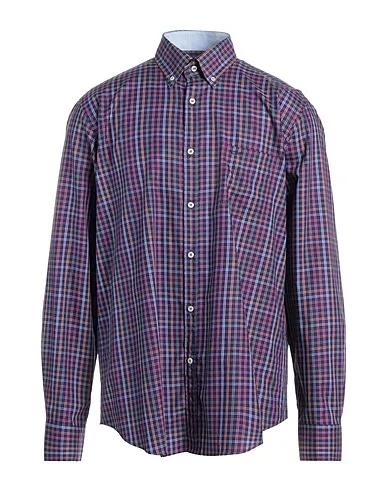 Dark purple Plain weave Checked shirt