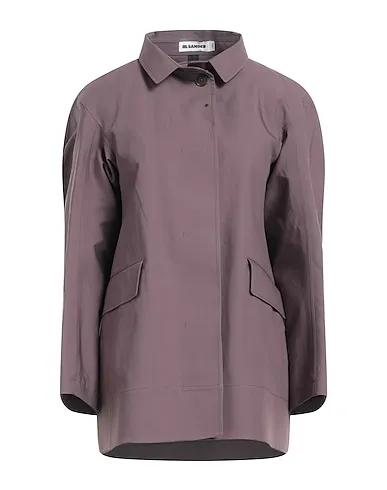 Dark purple Plain weave Full-length jacket