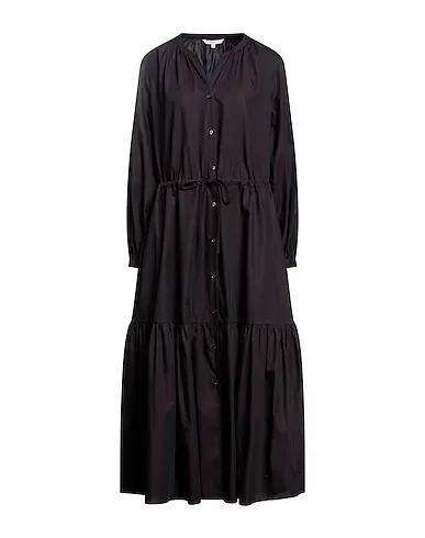 Dark purple Plain weave Long dress