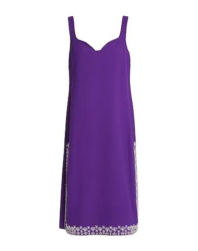 Dark purple Plain weave Midi dress
