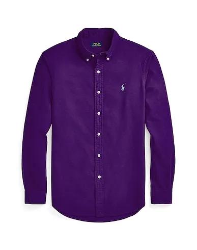 Dark purple Plain weave Solid color shirt