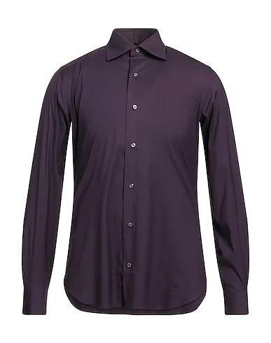 Dark purple Poplin Solid color shirt