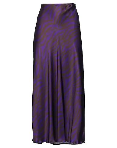 Dark purple Satin Maxi Skirts