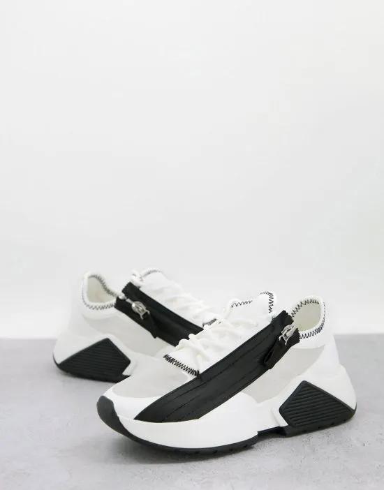 Darkness zip sneakers in white