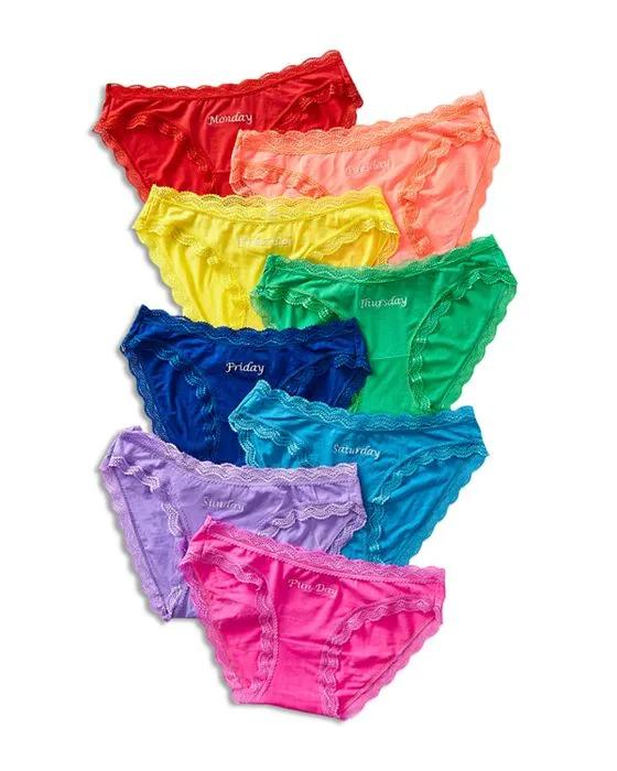 Days Of The Week Low-Rise Briefs, Pack of 8