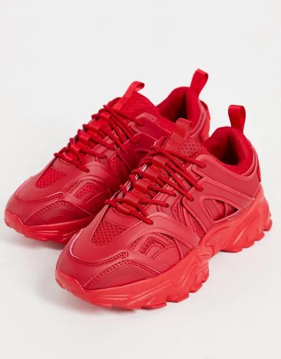 Dazed chunky sneakers in red