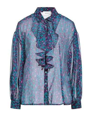 Deep jade Crêpe Patterned shirts & blouses