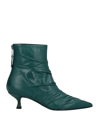 Deep jade Leather Ankle boot