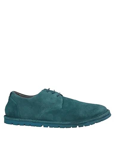 Deep jade Leather Laced shoes