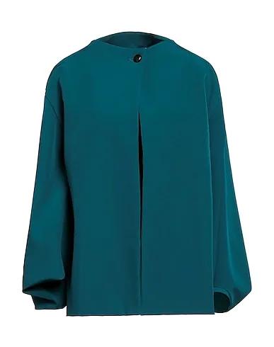 Deep jade Plain weave Full-length jacket