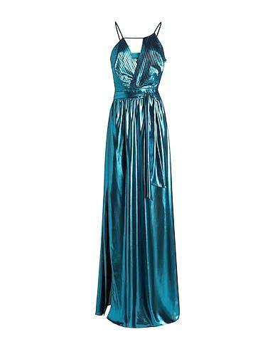 Deep jade Plain weave Long dress