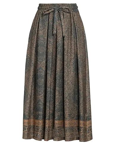 Deep jade Plain weave Maxi Skirts