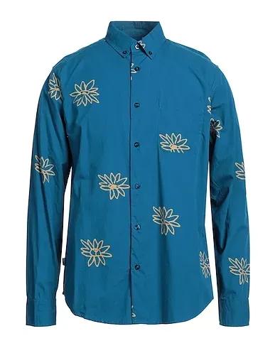 Deep jade Plain weave Patterned shirt