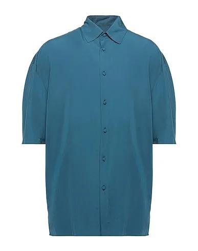 Deep jade Plain weave Solid color shirt