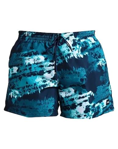 Deep jade Plain weave Swim shorts