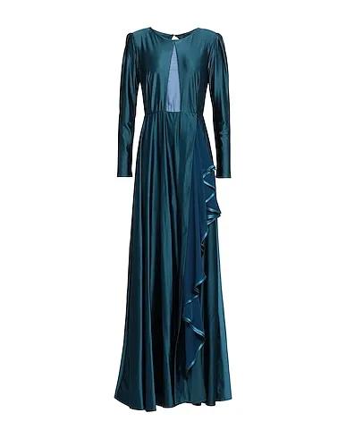 Deep jade Satin Long dress