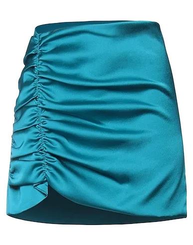 Deep jade Satin Mini skirt
