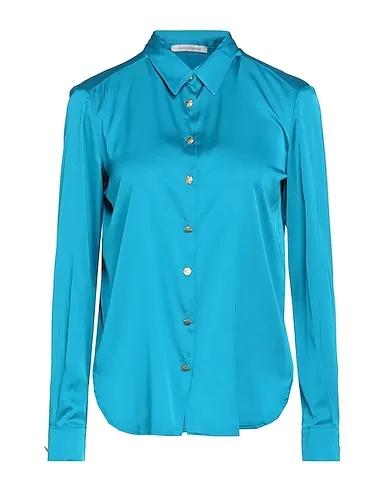 Deep jade Satin Solid color shirts & blouses