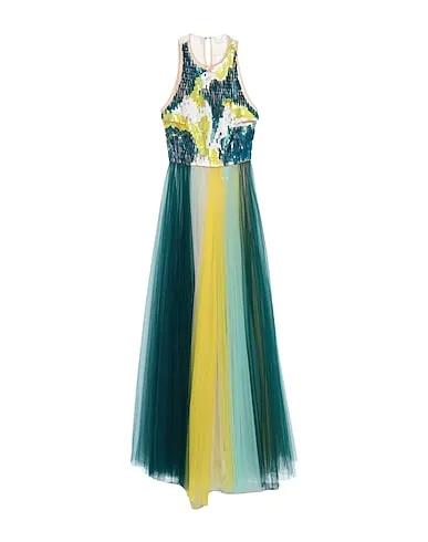 Deep jade Tulle Long dress